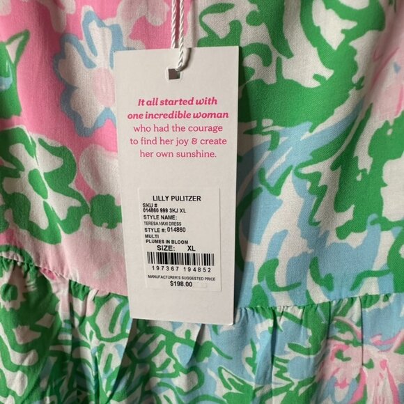 Lilly Pulitzer Women's Teresa Maxi Dress Plumes In Bloom XL New NWT - Picture 7 of 9
